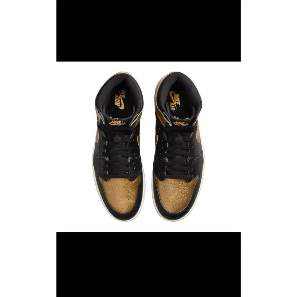 Size 9 - Men's Nike Air Jordan 1 Retro High OG Black-Metallic Gold DZ5485-071